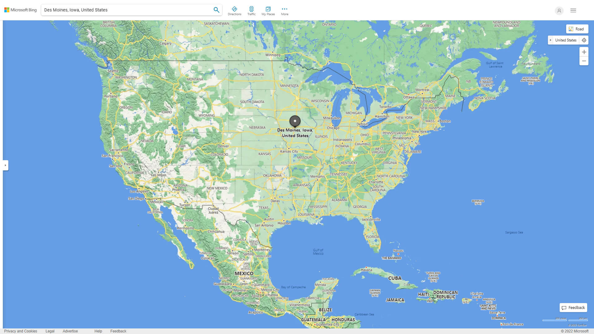 Where is Des Moines in the US